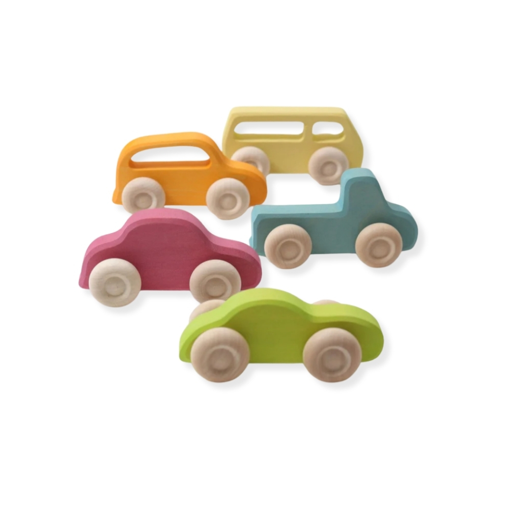Rainbow Wooden Community Vehicles (3 Pcs)