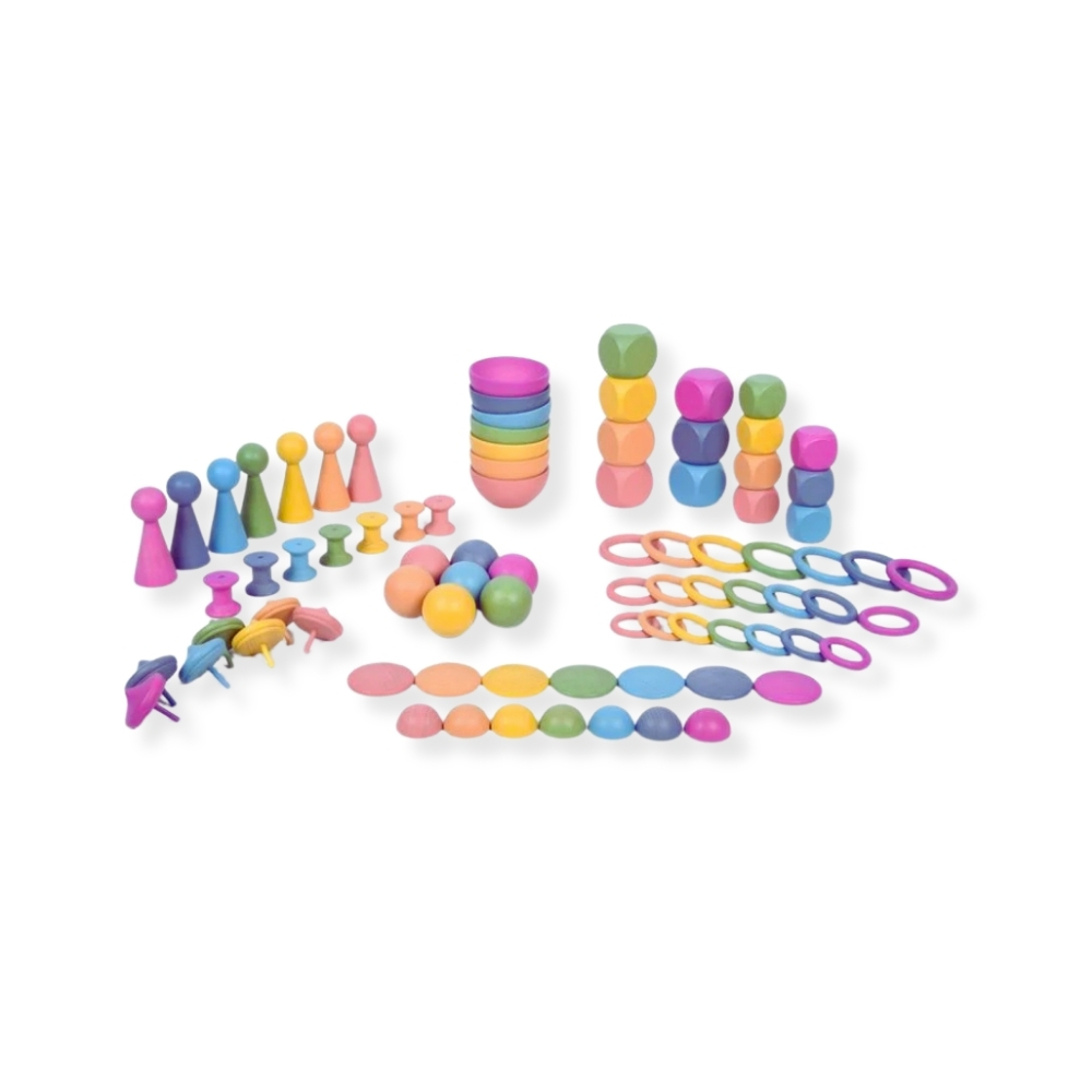 Rainbow Wooden Super Set (84 wooden pieces)