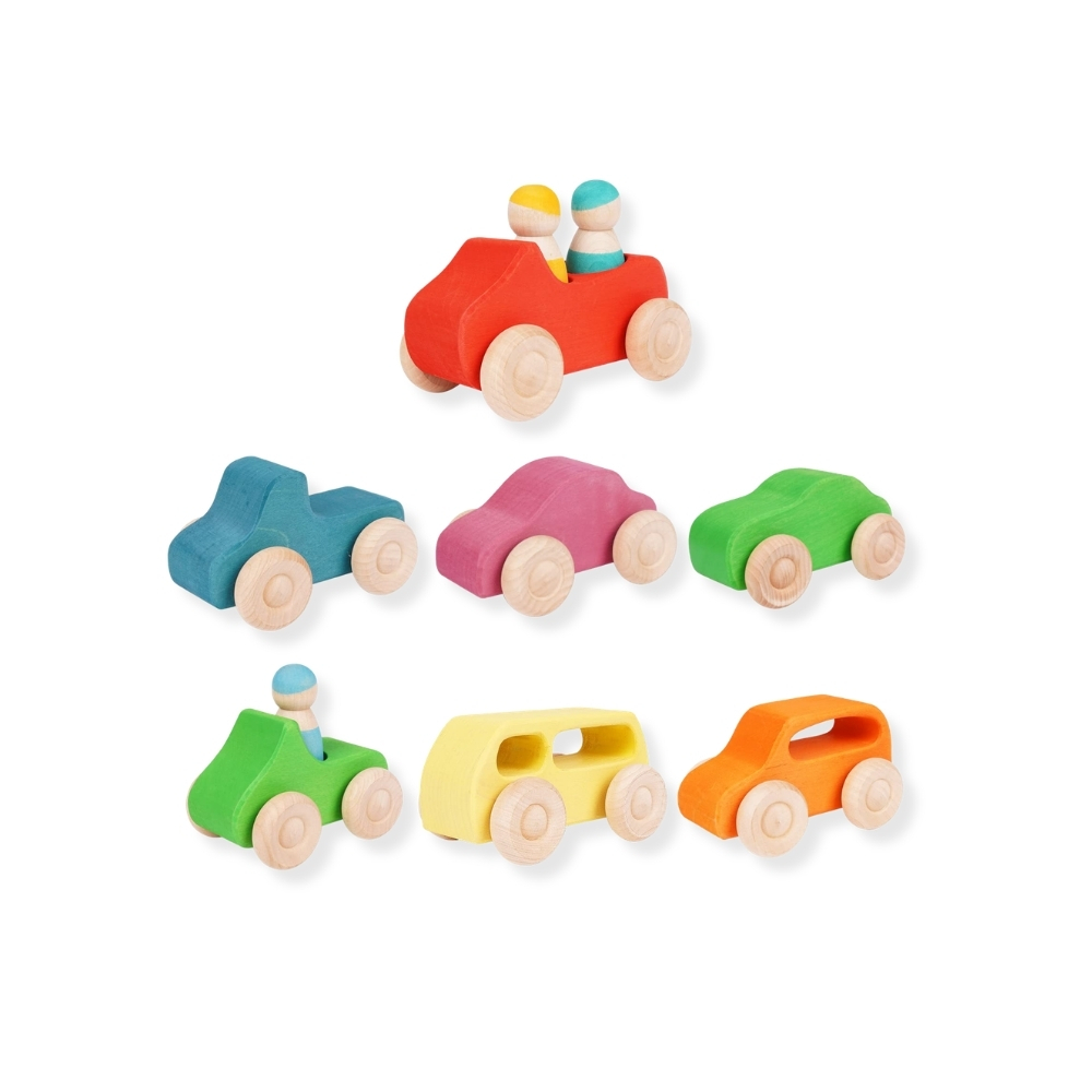 Rainbow Wooden City E-Vehicles (3 Pcs)